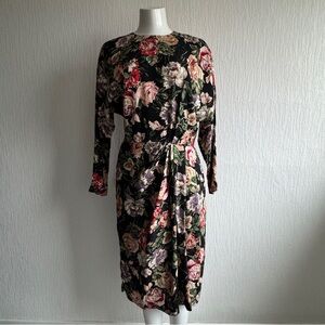 Vintage Yves Cossette Silk Floral Dress